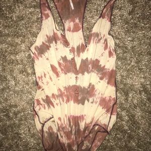 Free people tie dye racer back bodysuit